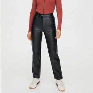 Aritzia Wilfred vegan leather melina pants 00 black